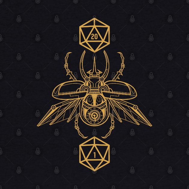 Critical Hit and Critical Fail D20 Scarab Beetle Tabletop RPG Addict by pixeptional